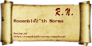 Rosenblüth Norma névjegykártya